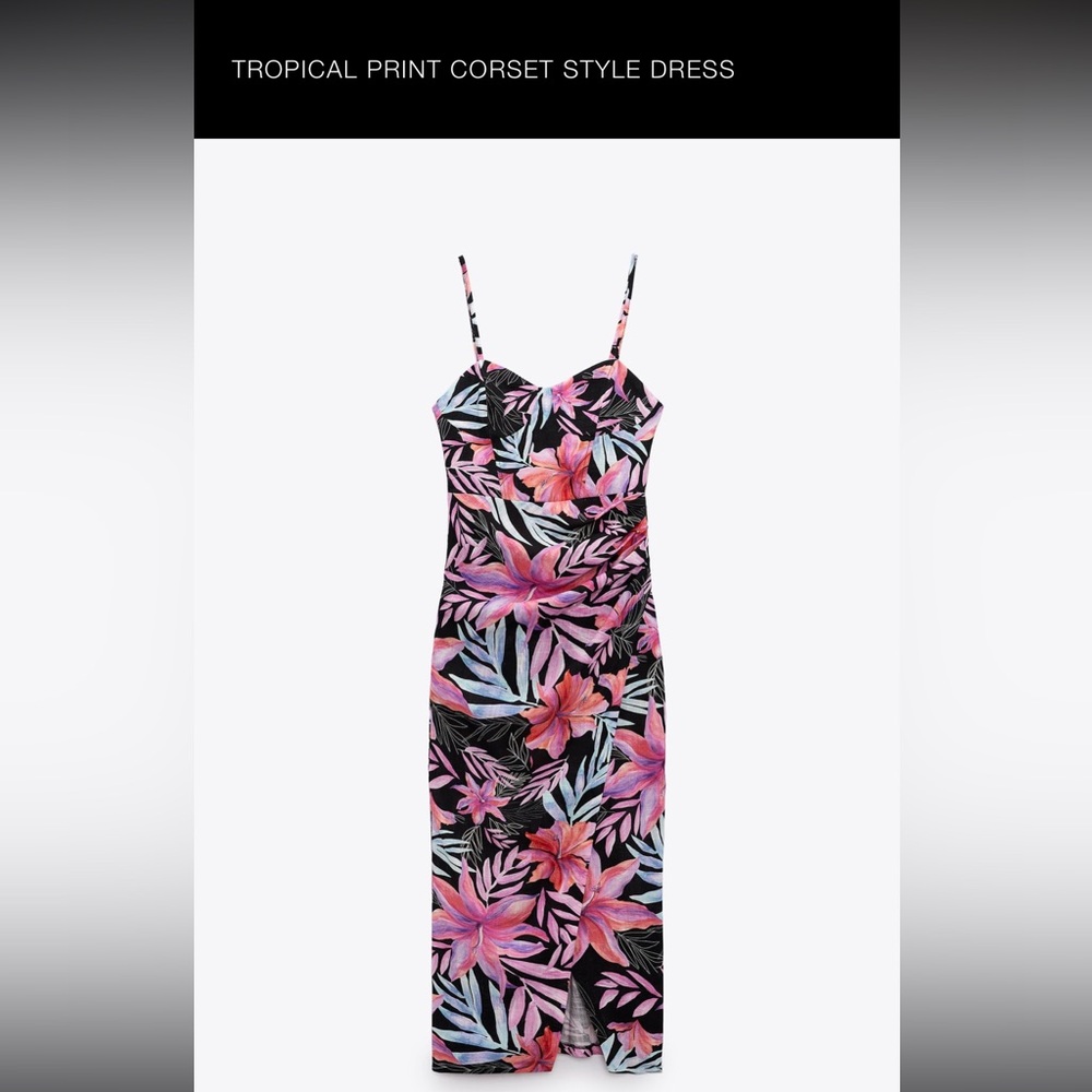 Zara tropical print dress